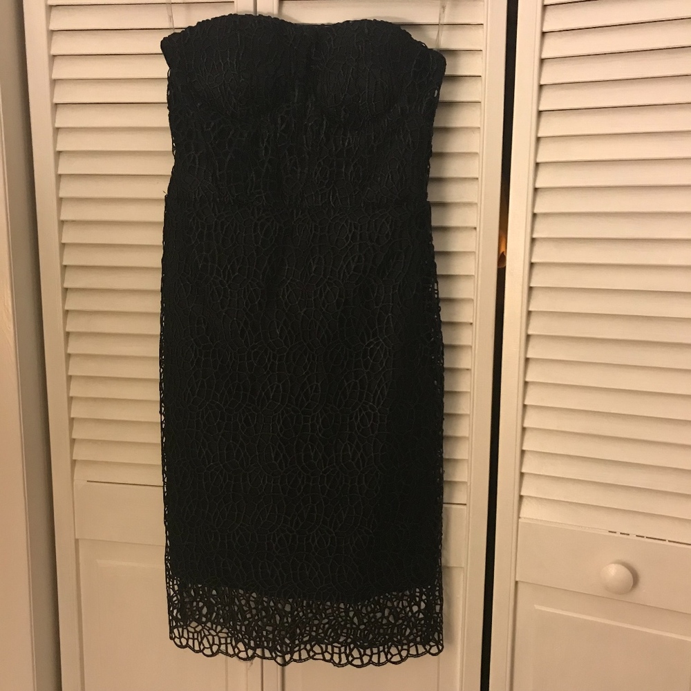 Black Lace Overlay Dress - Picture 2 of 5